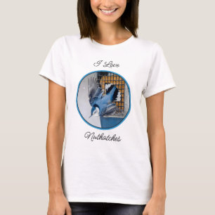 Kleiber mit weißer Brust im Schnee - Originalfoto T-Shirt
