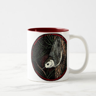 Kleiber-Winter-Vogel-Tasse (groß) Zweifarbige Tasse
