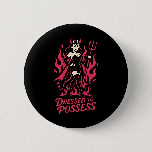 Kleid an Possess Funny Y Devil Kostüm Halloween Button (Vorderseite)