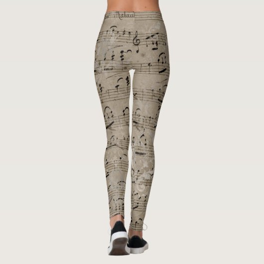 Kleid auffällig: Eine-Art-Ephemera-Print Leggings (Rückseite)