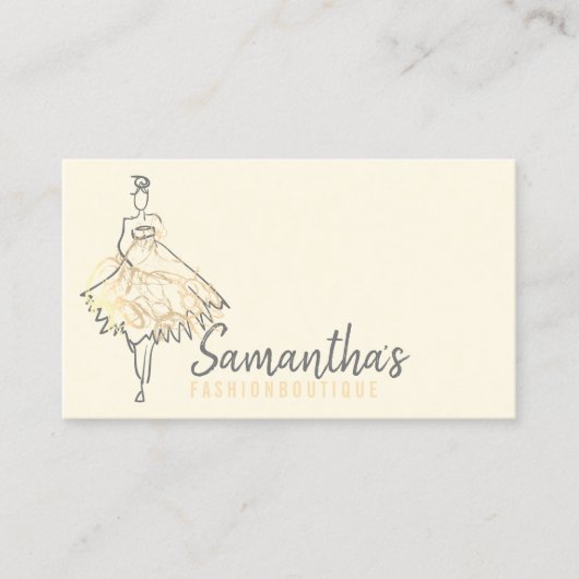 Kleid aus Mode-Shop für Elfenbeingold Visitenkarte (Vorderseite)