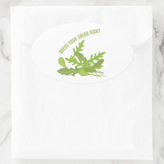 Kleid deinen Salat Ovaler Aufkleber (Tasche)