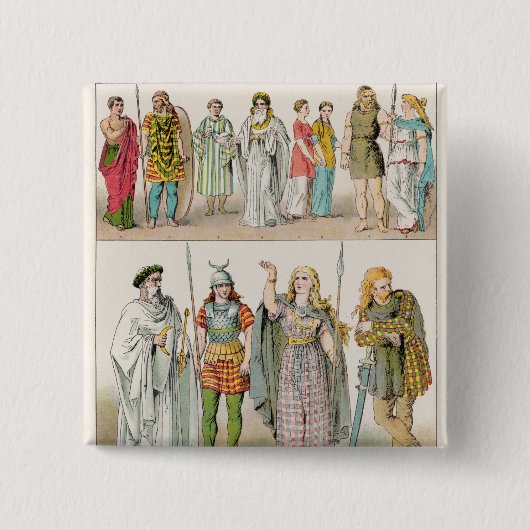 Kleid der Briten, des Gauls und der Deutschen Button (Vorderseite)