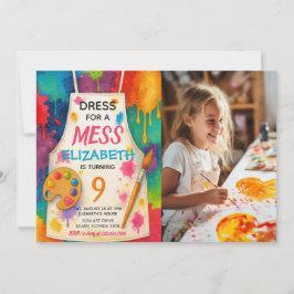 Kleid für ein Messy Art Party Geburtstagsfoto Einladung