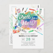 Kleid für ein Schlamassel Kinder Malerei Geburtsta Postkarte (Vorne/Hinten)