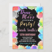 Kleid für Mess Paint Birthday Einladungen (Vorderseite)