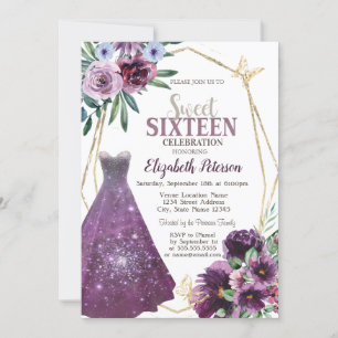 Kleid Mädchen, Veilchen Blumen Schmetterling Sweet Einladung