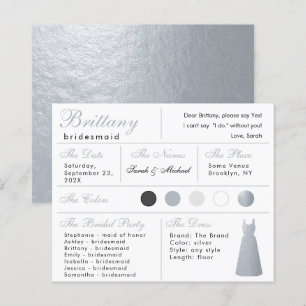 Kleid mit Silberfolie Faux Brautjungfer Informatio