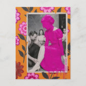 Kleid Modell Dame Collage mit verschütteter heißer Postkarte (Vorderseite)