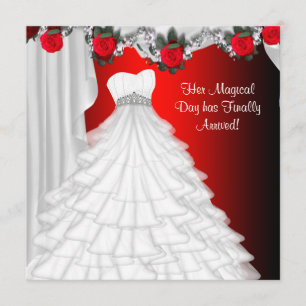 Kleid Party Rot Rose Quinceanera Einladungen