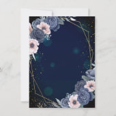 Kleid, Schmetterlinge Sterne Blaue Blumen Quinceañ Einladung (Rückseite)