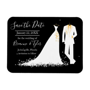 Kleid & Smoking - Save-the-Date-Magnet Magnet