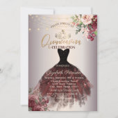 Kleid, Tiara, Rose, Rose Gold Quinceañera Einladung (Vorderseite)