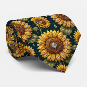 Kleide Dich Casual   Sonnenblumen und Diamanten Krawatte