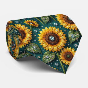 Kleide Dich Casual   Sonnenblumen und Diamanten Krawatte