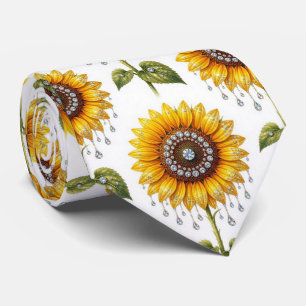 Kleide Dich Casual   Sonnenblumen und Diamanten Krawatte