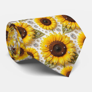 Kleide Dich Casual   Sonnenblumen und Diamanten Krawatte