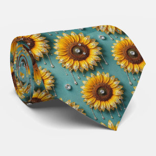 Kleide Dich Casual Sonnenblumen und Diamanten Krawatte