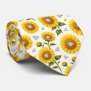 Kleide dich lässig Sonnenblumen und Diamanten Krawatte