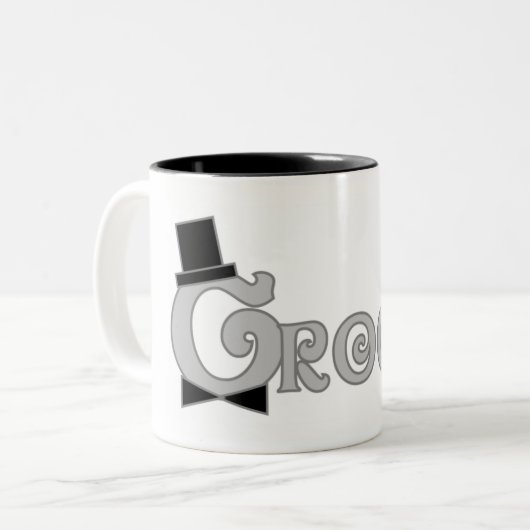 Kleiden Sie oben Bräutigam Zweifarbige Tasse (Vorderseite Links)