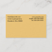 Kleiden Sie oben Visitenkarte (Gelb) (Rückseite)