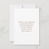 Kleider aus goldenem Blattwerk mit einem Monogramm Dankeskarte (Rückseite)