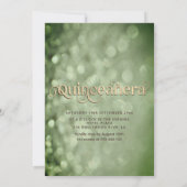 Kleider für den grünen Schmetterling Quinceañera Einladung (Rückseite)