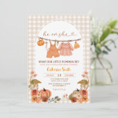 Kleider Kürbisgeschlecht offenbaren Herbst Herbst Einladung (Stehend Vorderseite)