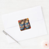 Kleider mit Tulip-Hintergrund Quadratischer Aufkleber (Umschlag)