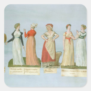 Kleider und Kostüme in der Mode Quadratischer Aufkleber