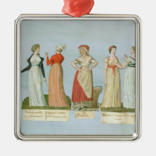 Kleider und Kostüme in der Mode Silbernes Ornament