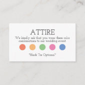 Kleidercode Begleitkarte (Vorderseite)