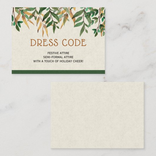 Kleidercode Begleitkarte (Vorne/Hinten)