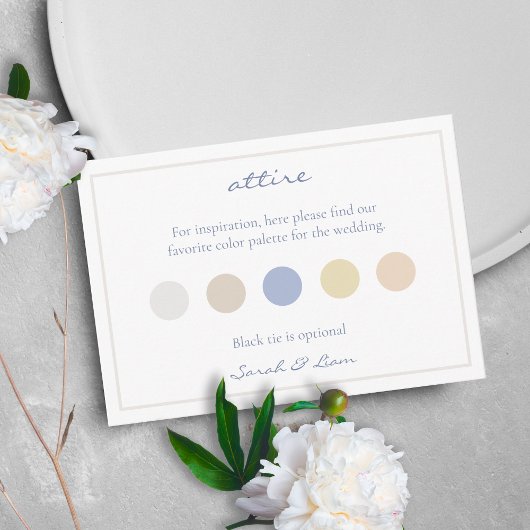 Kleidercode-Pastelle für RSVP-Hochzeiten Begleitkarte