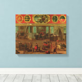 Kleiderfarben demonstrieren ihren Handel und ihre  Leinwanddruck (Insitu (Holzboden))