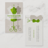 Kleiderform-Änderung u. Mode-Entwurfs-Kartengrün Visitenkarte (Vorne/Hinten)