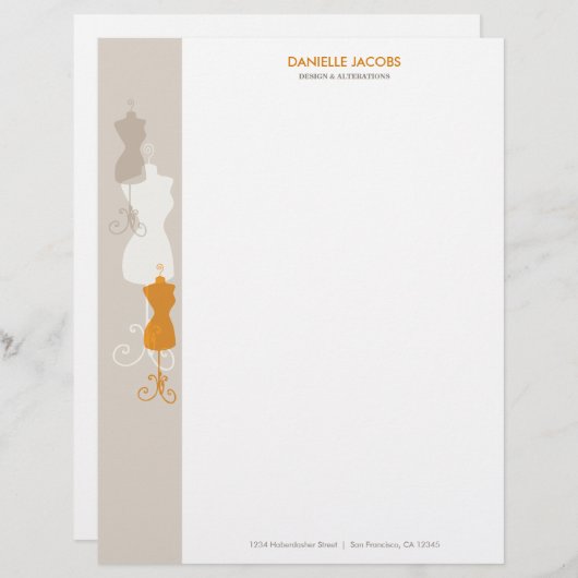 Kleiderform-Briefkopf Briefbogen (Vorne/Hinten)