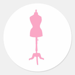 Kleiderform-Silhouette II - Rosa Runder Aufkleber