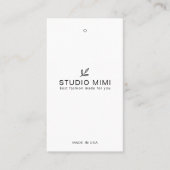 Kleiderhang Tag mit Preis, Größe, Stil & Soziales (Vorderseite)