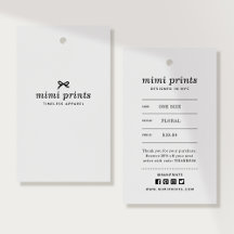 Kleiderhang Tag mit Preis, Größe, Stil & Soziales