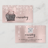 Kleiderhanger Kleidung Mode Shop Rose QR CODE Visitenkarte (Vorne/Hinten)