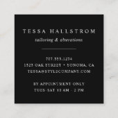 Kleiderhanger | Seamstress Schneiderveränderungen Quadratische Visitenkarte (Rückseite)