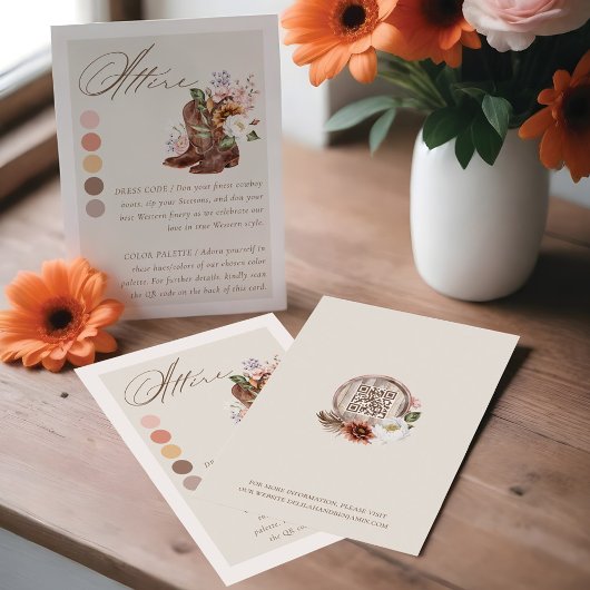 Kleiderkennziffer Blumenstiefel Western Hochzeit Begleitkarte