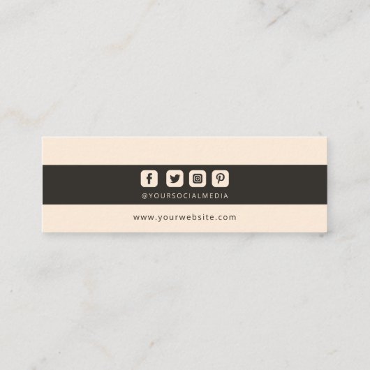 Kleidermarken für kleine Unternehmen, dunkelbraune Telefonnummerkarte (Rückseite)