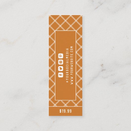 Kleidermarken für kleine Unternehmen Preppy Price- Telefonnummerkarte (Rückseite)