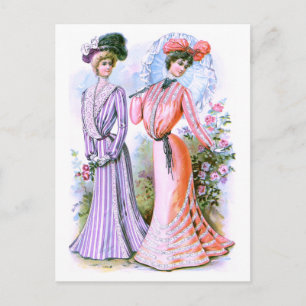 Kleidermode der 1900er Jahre Postkarte