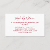 Kleiderpads für Männer und Frauen, handgefertigt Visitenkarte (Rückseite)