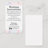 Kleiderpflege Waschanleitung Pastel Diamond Visitenkarte (Vorne/Hinten)