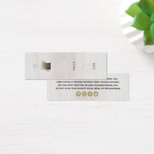 Kleiderpreisschild für moderne Holz-Hintergrund (Schreibtisch)