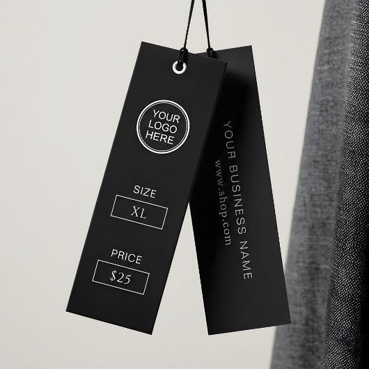 Kleiderpreisschild | Moderne schwarze Hängeschilde